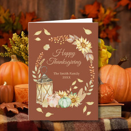 Thanksgiving Rustiskt mappat Helgdag med vattenfär Helgkort