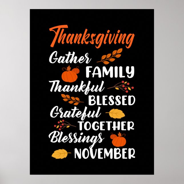 Thanksgiving Samla familj Poster (Framsidan)