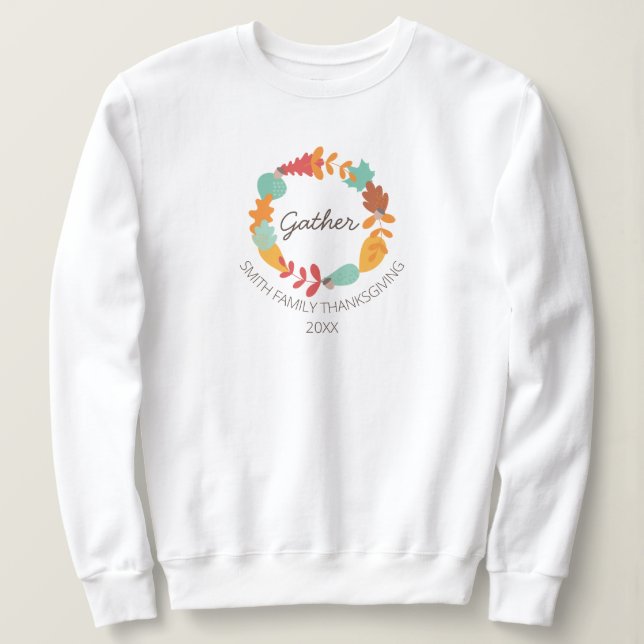 Thanksgiving Samla familj T Shirt (Design framsida)