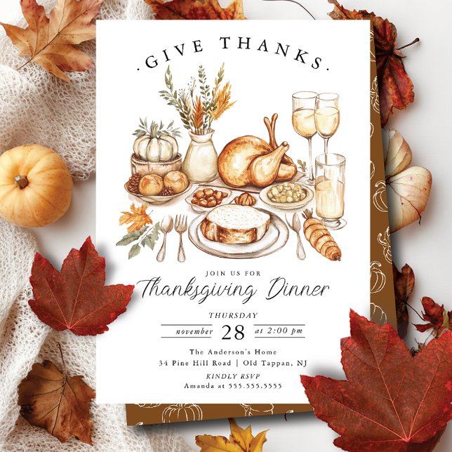 Thanksgiving Samla in Ge tackinbjudan Inbjudningar (Skapare uppladdad)