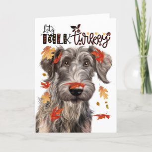 Thanksgiving Scottish Deerhound Låt oss Talk Turke Helgkort