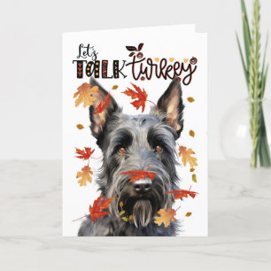 Thanksgiving Scottish Terrier Hund Lets Talk Turke Helgkort