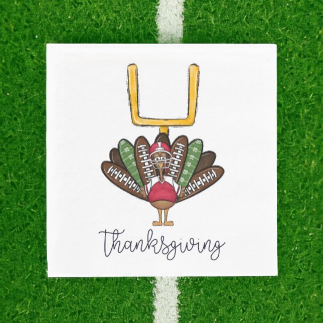 Thanksgiving Script Turkey Football Goalpost Pappersservett (Skapare uppladdad)