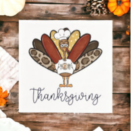 Thanksgiving Script Turkey Ge tack Plate Pappersservett