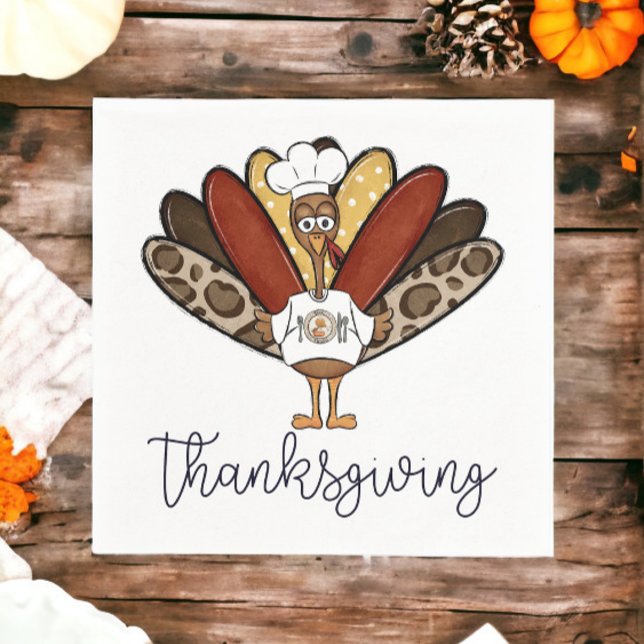 Thanksgiving Script Turkey Ge tack Plate Pappersservett (Skapare uppladdad)