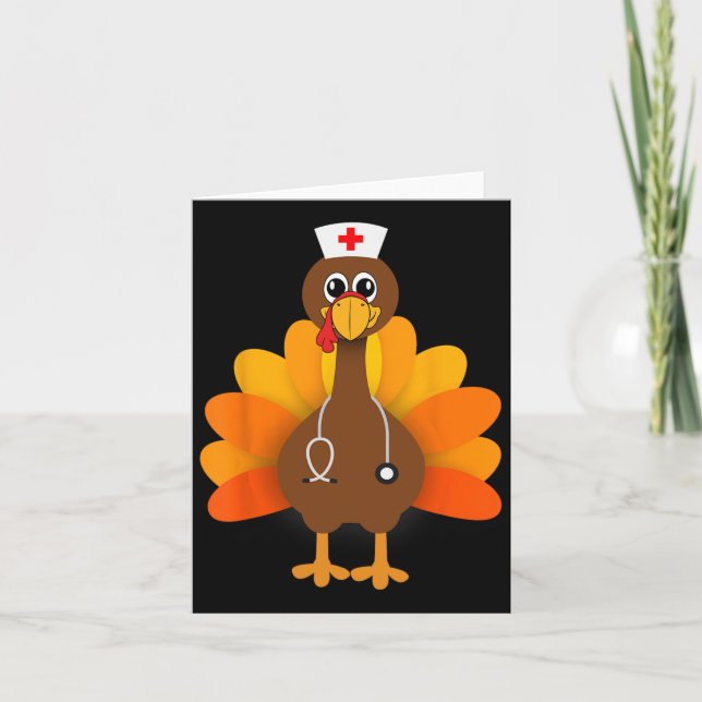 Thanksgiving SCrub Toppar Kvinnor Turkiet Helgdag Kort (Framsida)