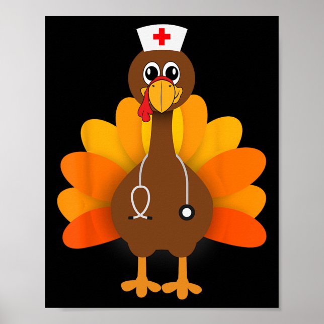Thanksgiving SCrub Toppar Kvinnor Turkiet Helgdag Poster (Framsidan)