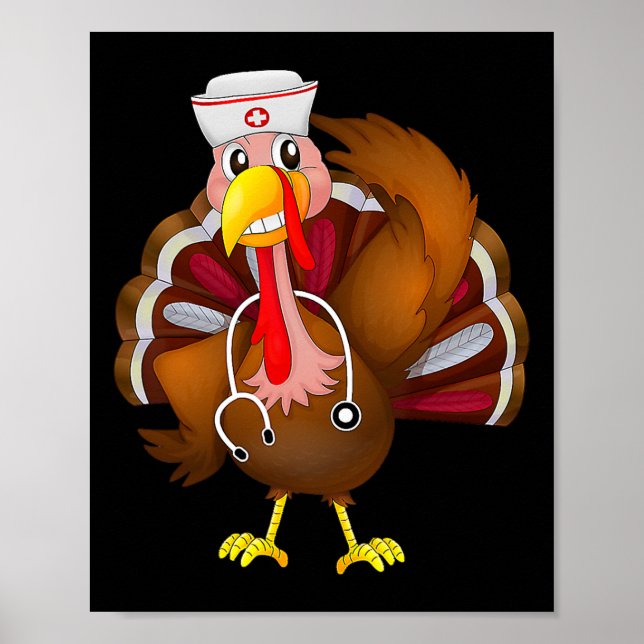 Thanksgiving SCrub Toppar Kvinnor Turkiet Helgdag Poster (Framsidan)