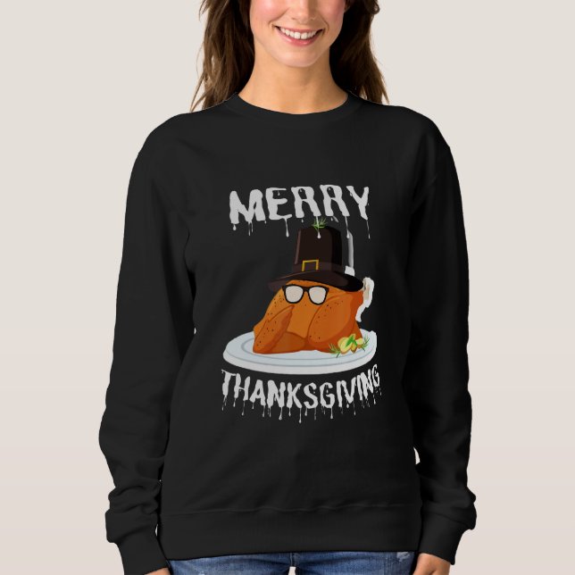 Thanksgiving Scrub Tops Merry Thanksgiving  Turkey T Shirt (Framsida)