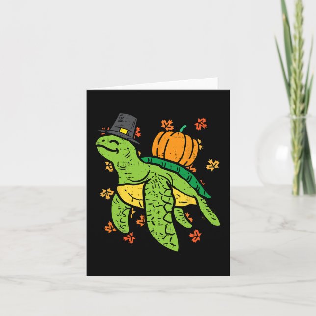 Thanksgiving Sea Turtle Cute Tortoise Fall Manar W Kort (Framsida)
