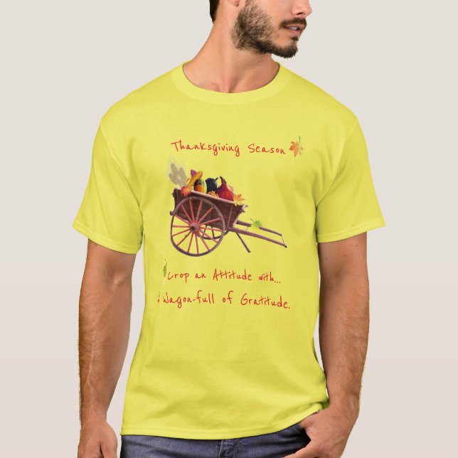 Thanksgiving Season Gratitude on Gult T Shirt (Framsida)