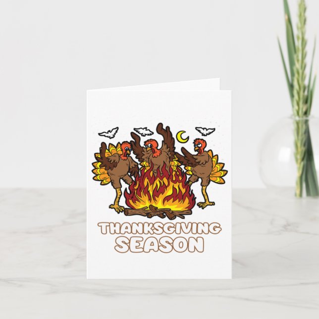 Thanksgiving Season Lung Turkiet Dancing Fall Autu Kort (Framsida)