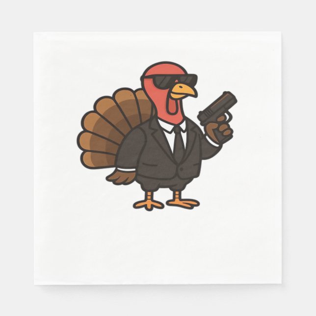 Thanksgiving Secret Agent Turkey Classic T-Shirt Pappersservett (Framsidan)