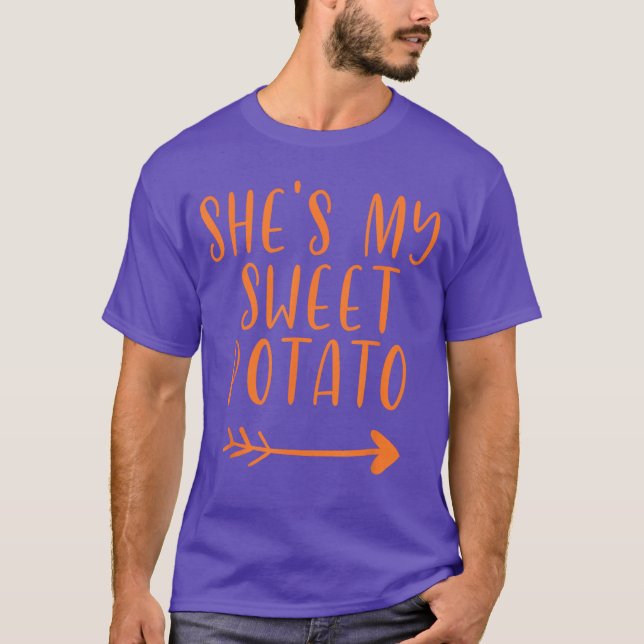 Thanksgiving Shes My Sweet Potato I Yam Set T Shirt (Framsida)