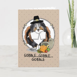 Thanksgiving Shetland Sheepdog (blå merle) Kort