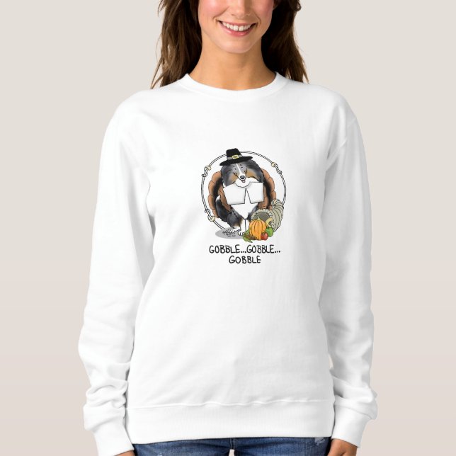 Thanksgiving Shetland Sheepdog (blå merle) T Shirt (Framsida)