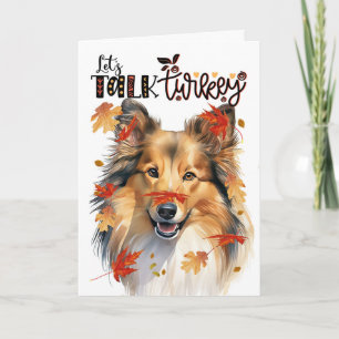 Thanksgiving Shetland Sheepdog Hund Tala Turkiet Helgkort