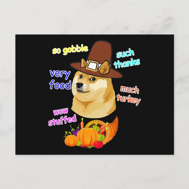 thanksgiving shiba inu doge meme. inbjudan vykort (Framsida)