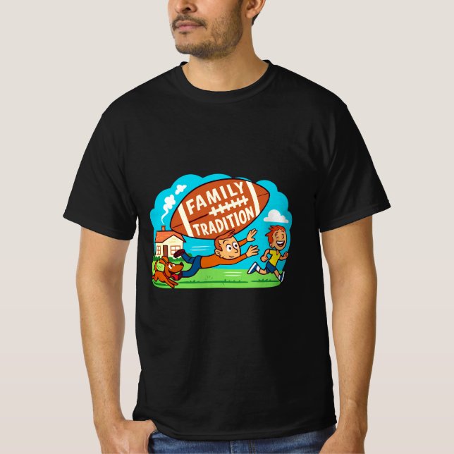 Thanksgiving Shirt i fotboll | Familjetradition T Shirt (Framsida)