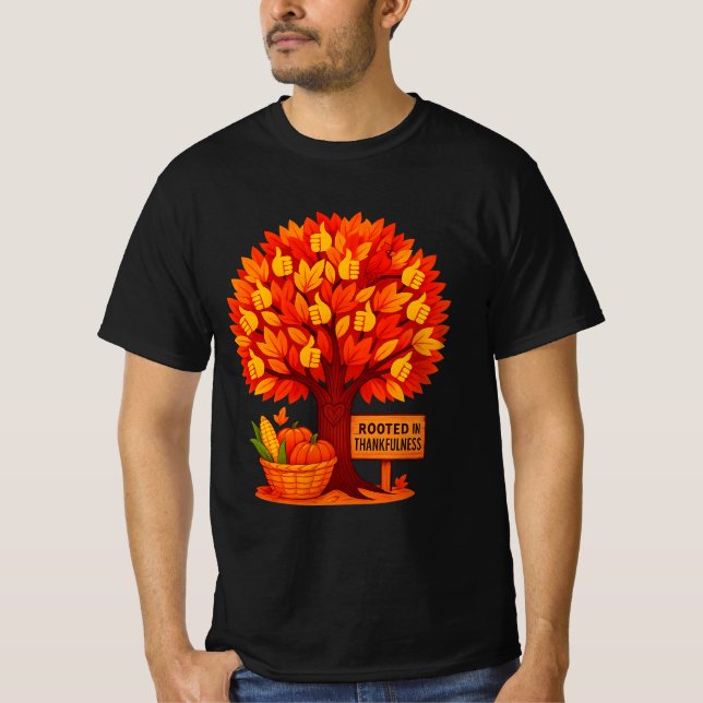 Thanksgiving Shirt i Träd | Tankfull Autum T Shirt (Framsida)