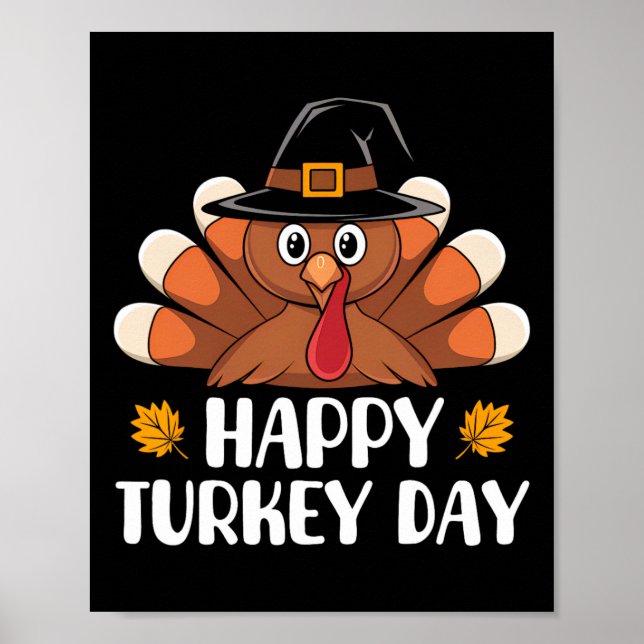 Thanksgiving Shirts För barn Boys Småbarn Lycklig  Poster (Framsidan)