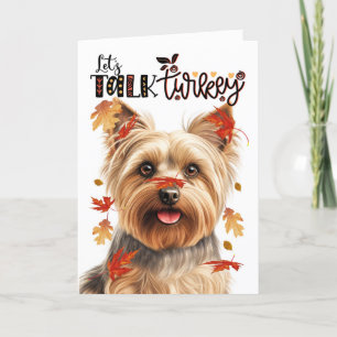 Thanksgiving Silky Terrier Låt oss Tala Turkiet Helgkort