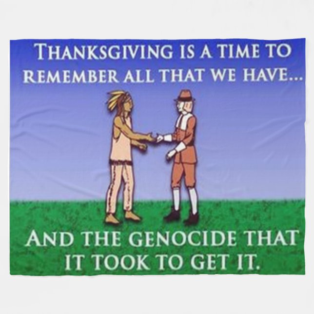 THANKSGIVING (simulerad) flottblad Fleecefilt (Framsidan (Horisontell))