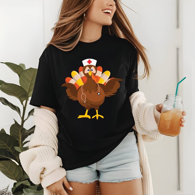 Thanksgiving Sjuksköterska i Turkiet Stethoscope H T Shirt (Skapare uppladdad)