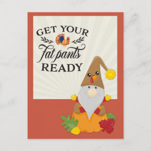 Thanksgiving Skaffa Redot Byxor Tjock på ett rolig Vykort