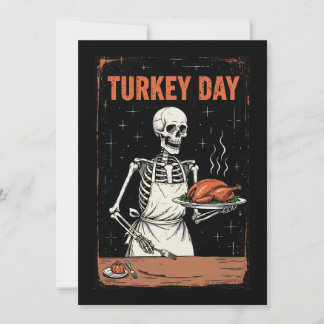 Thanksgiving Skeleton Turkietdagen Julkort