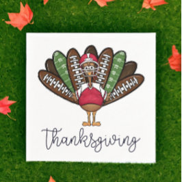 Thanksgiving Skript Turkiet Football Feathers Pappersservett