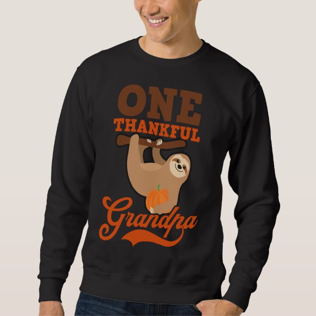 Thanksgiving Sloth Thanksgiving Sloth One Thankfu Lång Ärmad Tröja (Framsida)