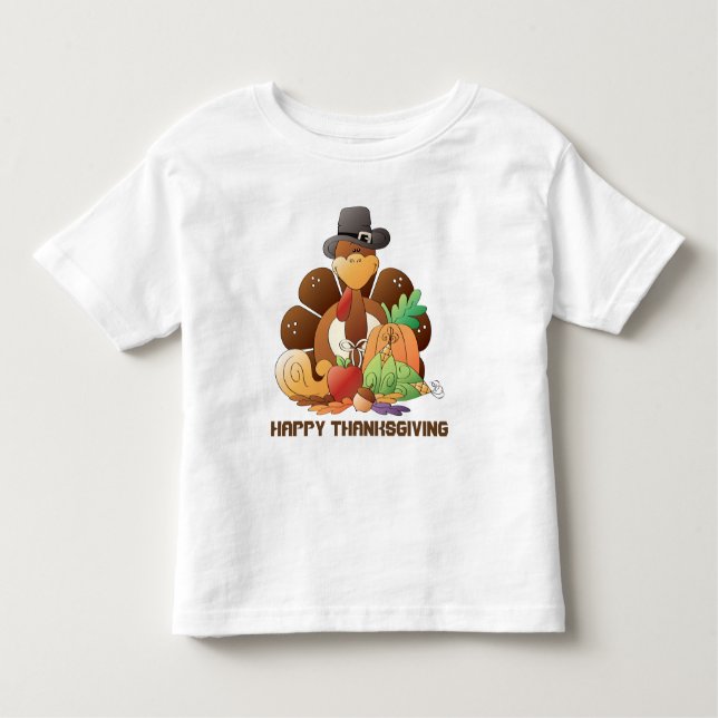 Thanksgiving, småbarn t-shirt för kalkonkalkon, He (Framsida)