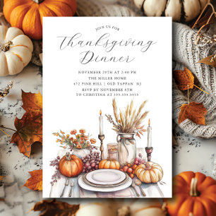 Thanksgiving Soirée-inbjudan Inbjudningar