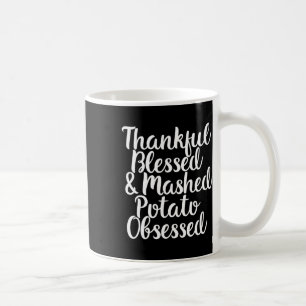 Thanksgiving som är besatt med potatis, bearbetad kaffemugg
