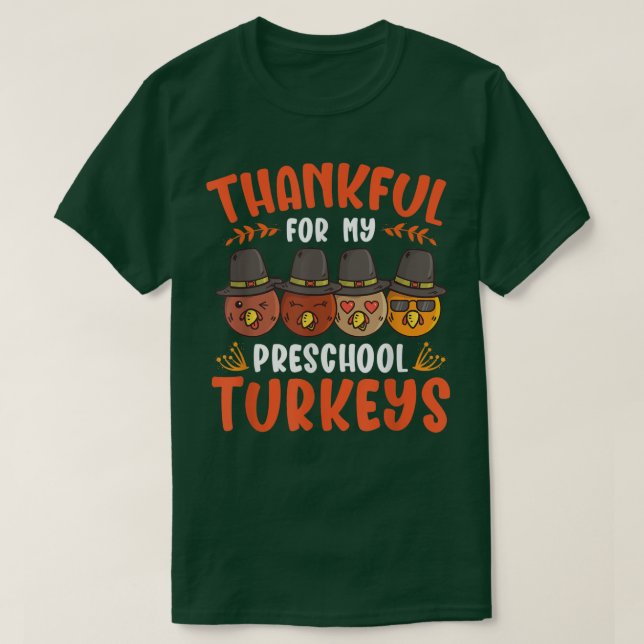 Thanksgiving som är tacksam för min Preschoolkalko T Shirt (Design framsida)
