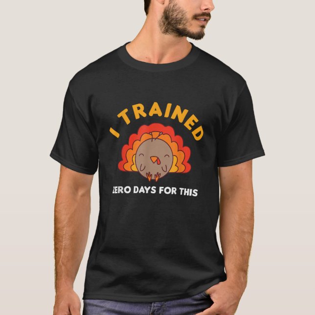 Thanksgiving som kör Turkiet Trot I utbildade Zero T Shirt (Framsida)
