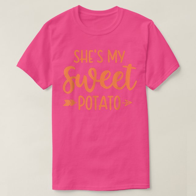 Thanksgiving som matchar Par. Hon är min sötpotat T Shirt (Design framsida)