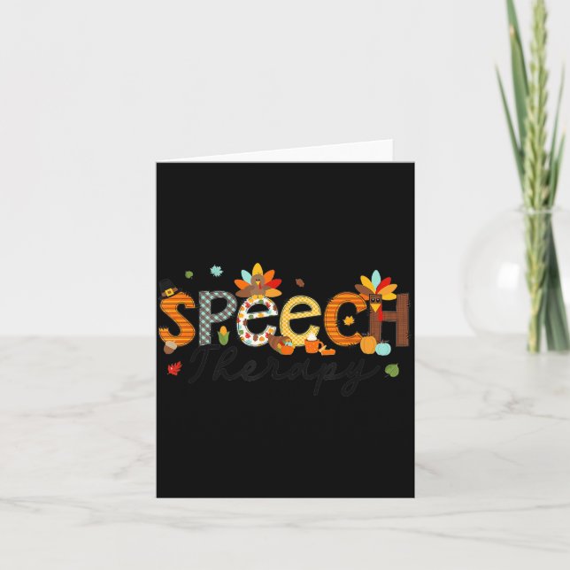 Thanksgiving Speech Therapy Thankful Slp Turkey Sp Kort (Framsida)