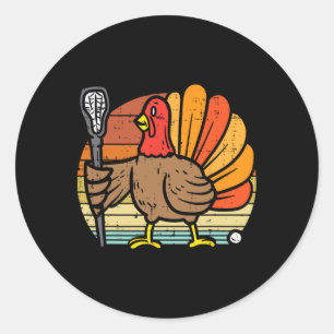 Thanksgiving Sports Lax Manar, Turkiet Lacrosse Re Runt Klistermärke
