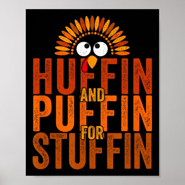 Thanksgiving Springa Turkiet Trot - Huffin och Puf Poster (Framsidan)