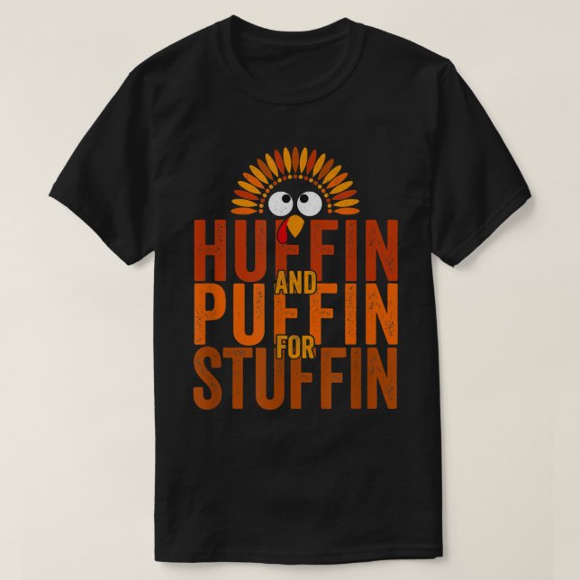 Thanksgiving Springa Turkiet Trot - Huffin och Puf T Shirt (Design framsida)