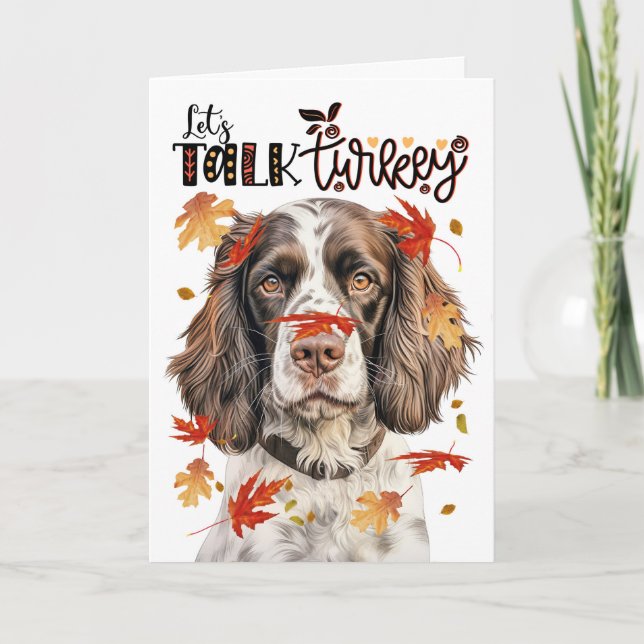 Thanksgiving Springer Hund Låt oss tala Turkiet Helgkort (Framsida)