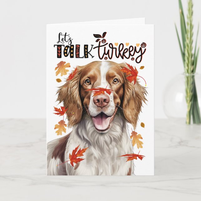 Thanksgiving Springer Spanel Låt oss Tala Turkiet Helgkort (Framsida)