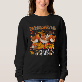 Thanksgiving Squad Leopard Three Fall Chickens Wea T Shirt