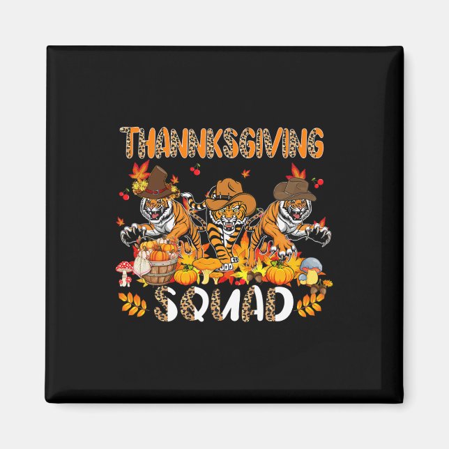 Thanksgiving Squad Leopard Three Fall Tigers Weari Magnet (Framsidan)
