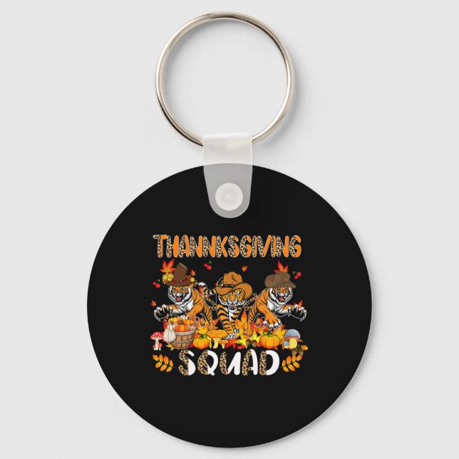 Thanksgiving Squad Leopard Three Fall Tigers Weari Nyckelring (Framsida)
