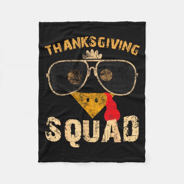 Thanksgiving Squad Turkey Day Fall Matching Women  Fleecefilt (Framsidan)