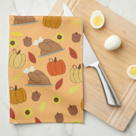 Thanksgiving Sticker Mönster Kökshandduk