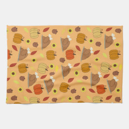 Thanksgiving Sticker Mönster Kökshandduk